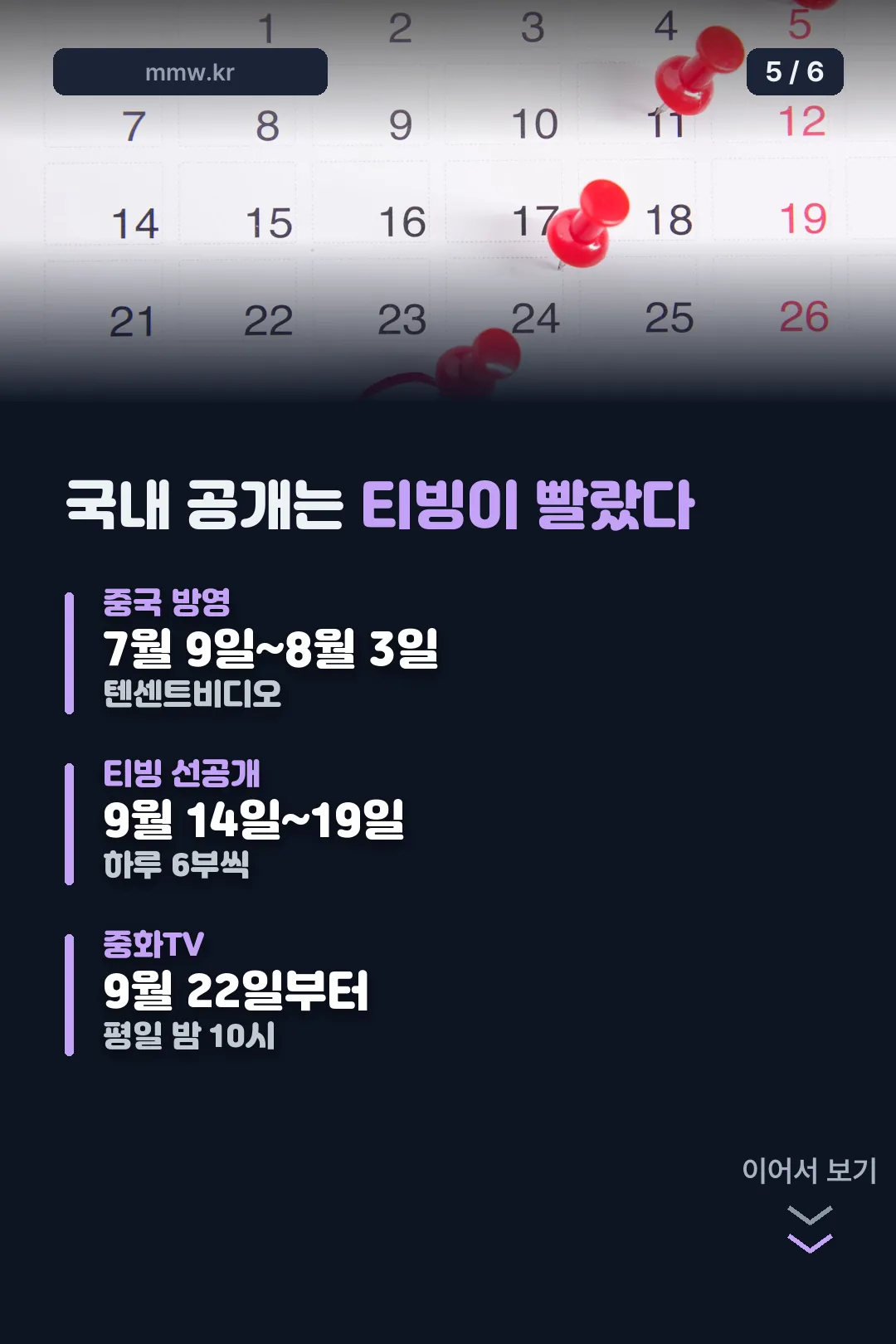 국내 방영 일정