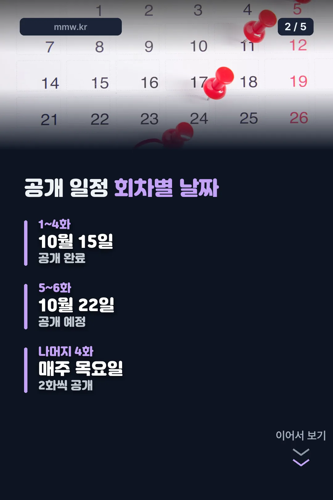 회차별 공개 일정