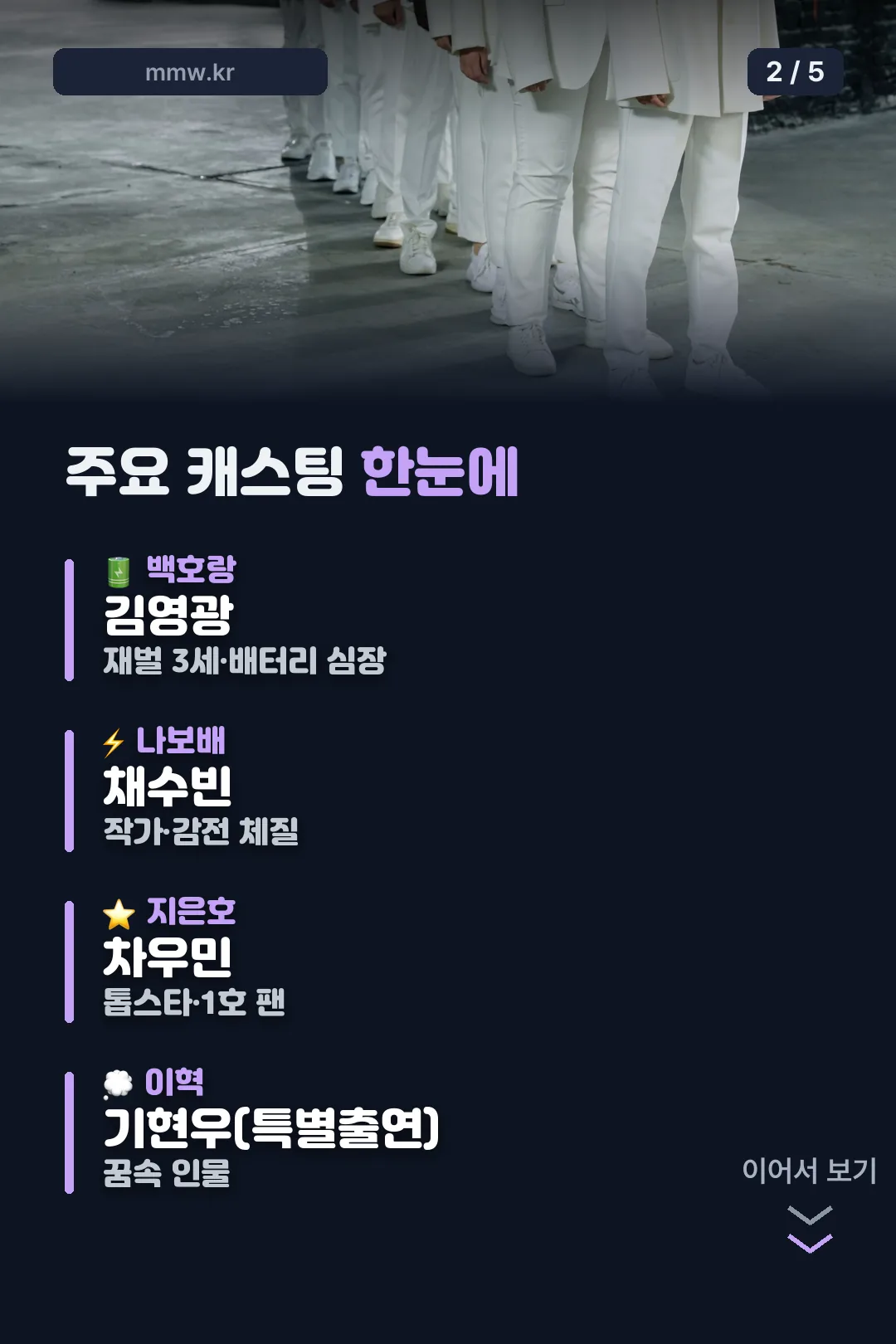 주요 캐스팅 한눈에